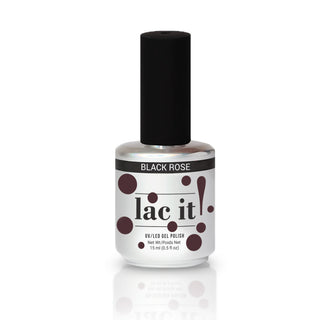 en Vogue Lac it! Black Rose, black cherry burgundy crème UV/LED gel polish for professional nails and extensions shown in bottle