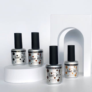 en Vogue Lac it! the-complete-tortoiseshell-nail polish kit for professional nails, sculpting and extensions. Includes Chocolate Torte, Calico, Black and Tortitude colors.