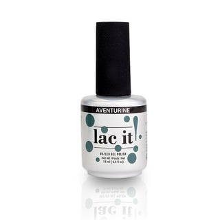 en Vogue Lac It! Adventurine cool-toned, deep sage crème UV/LED gel nail polish for professional nails and extensions bottle