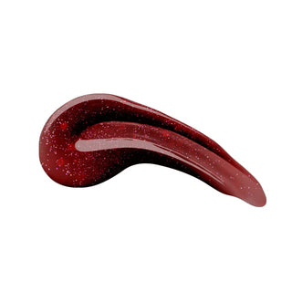 en Vogue Lac It! Cassiopeia chunky red glitters in a deep red jelly base UV/LED gel nail polish for professional nails and extensions swatch