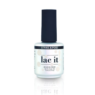en Vogue Lac It! Strike a Pose off-white, eggshell crème UV/LED gel nail polish for professional nails and extensions bottle