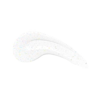 en Vogue Lac It! Draco mix of silver and holographic microglitters in clear base UV/LED gel nail polish for professional nails and extensions swatch