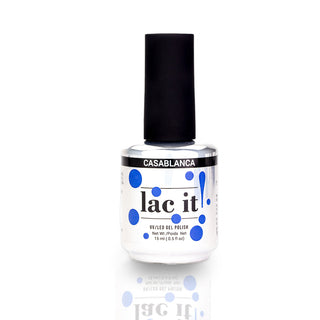 en Vogue Lac It! Casablanca bright bold cobalt blue crème UV/LED gel nail polish for professional nails and extensions bottle