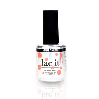 en Vogue Lac It! Marrakesh medium salmony coral crème UV/LED gel nail polish for professional nails and extensions bottle