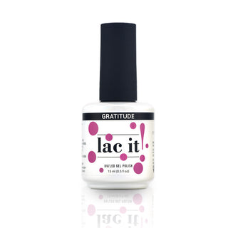en Vogue Lac It! Gratitude rich, vibrant magenta crème UV/LED gel nail polish for professional nails and extensions bottle