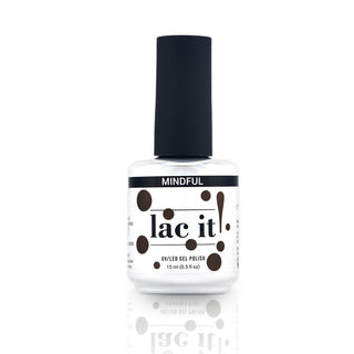 en Vogue Lac It! Mindful deep dark brown crème UV/LED gel nail polish for professional nails and extensions bottle