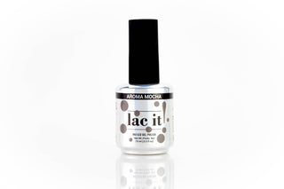 en Vogue Lac It! Aroma Mocha deep taupey brown crème UV/LED gel nail polish bottle