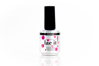 en Vogue Lac It! Cerise pearly hot pink with an icy fuscia iridescent shimmer UV/LED gel nail polish for professional nails and extensions bottle