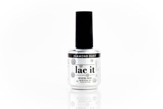 en Vogue Lac It! Diamond dust clear base packed full of holographic microglitters UV/LED gel nail polish for professional nails and extensions bottle