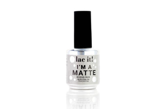 en Vogue Lac It! I'm A Matte no-wipe soak-off top coat with a velvet matte finish. UV/LED gel polish 100% gel nail polish bottle
