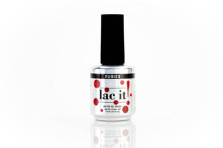 en Vogue Lac It! Rubies bright red jelly base packed with red microglitters UV/LED gel nail polish for professional nails and extensions bottle