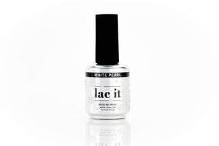 en Vogue Lac It! White Pearl white pearlescent shimmer UV/LED gel nail polish for professional nails and extensions bottle