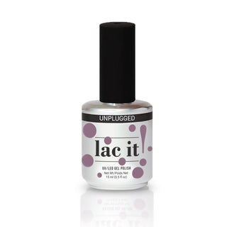 en Vogue Lac it! unplugged soft pastel mauve-lilac crème UV/LED gel polish for professional nails and extensions shown in bottle